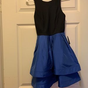 Royal Blue Low Cut Homecoming Dress